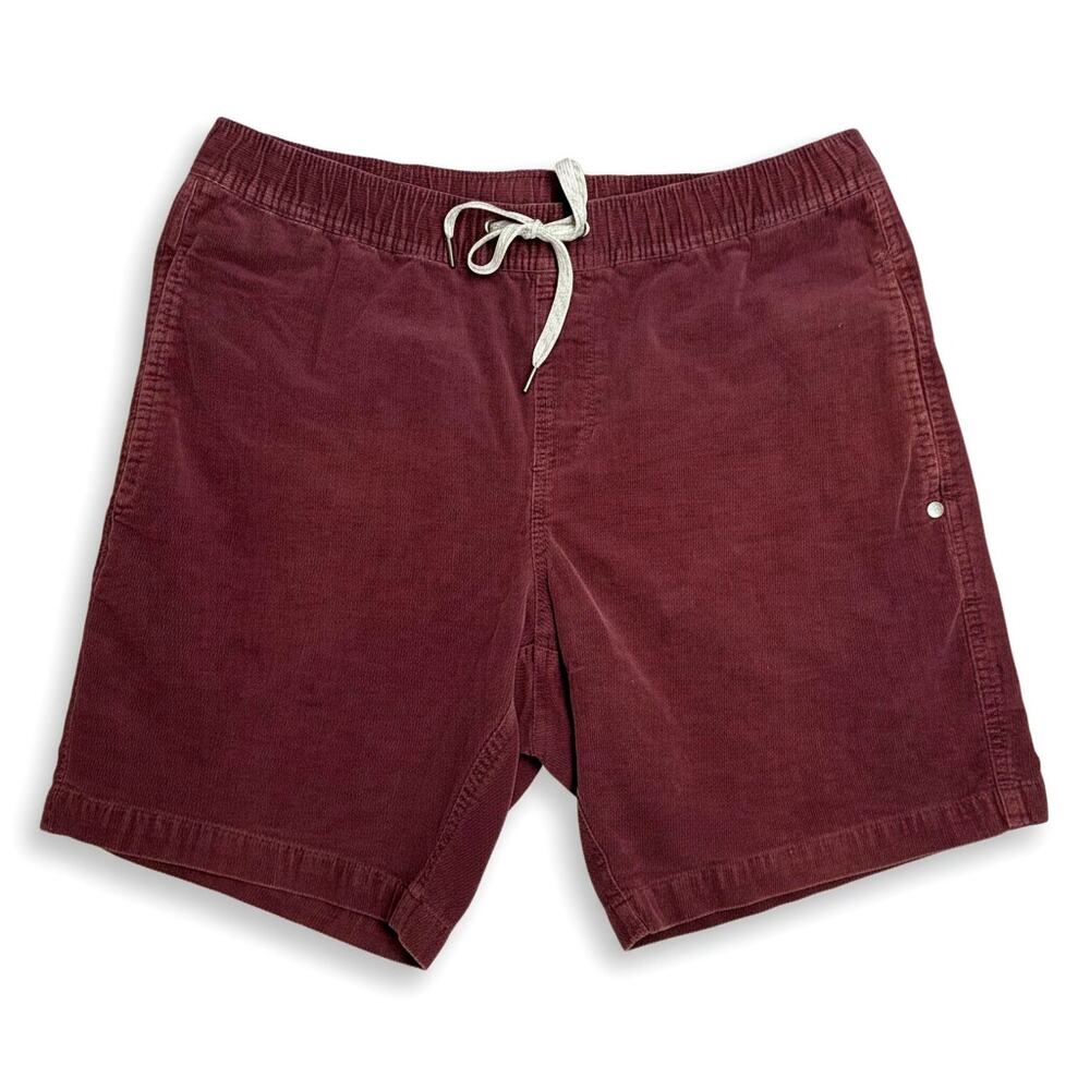 Vuori Mens Optimist Corduroy Shorts Large Maroon